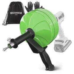 Meisterfaktur drain snake [25ft] with drill attachment Ideal plumbing snake