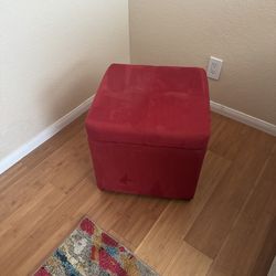 Red Storage Ottoman