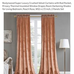 Peach/ Dusty Rose Drapes 