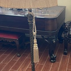 Heavy Old Lamp With Angels On Base