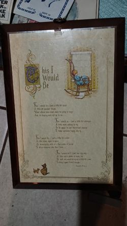 Holly Hobbies Wooden Plaque Poem "What The World Needs" Vintage
