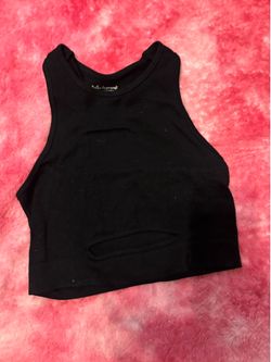 Black rubbed sports bra size L