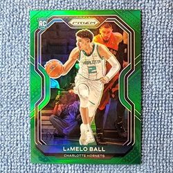 Lamelo Ball 2020-21 Rookie Panini Prizm Green No. 278 Charlotte Hornets 