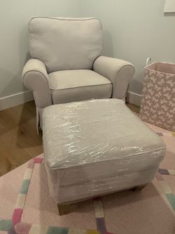 Pottery  Barn Glider and ottoman