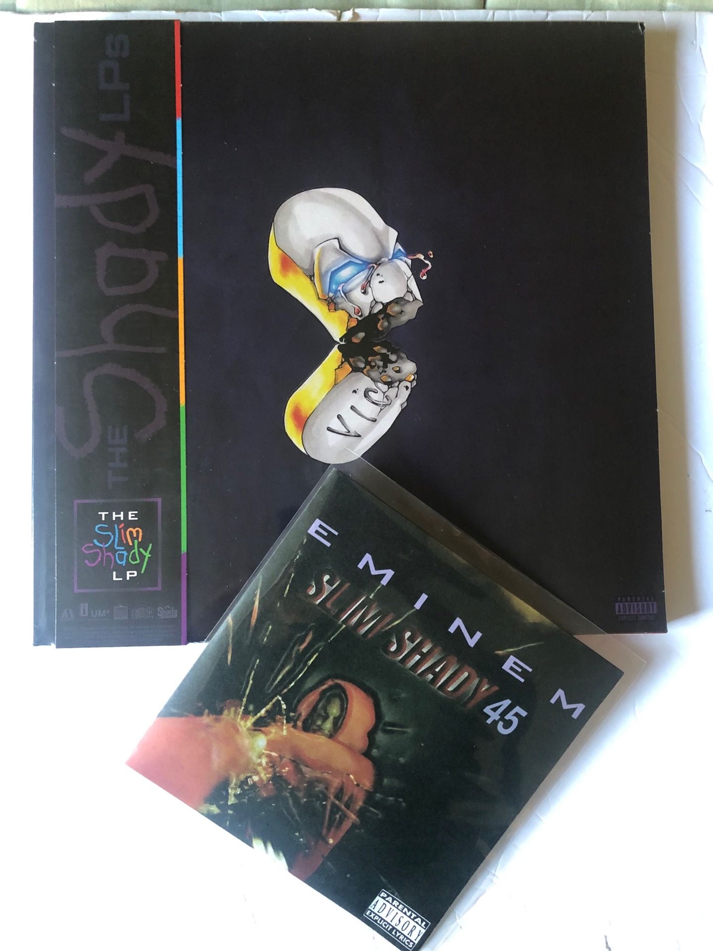 SEALED EMINEM Vinyl records brand new slim shady LPs and slim shady 45 record records vinyls rap hip-hop dr. Dre 50 cent Eminem DJ