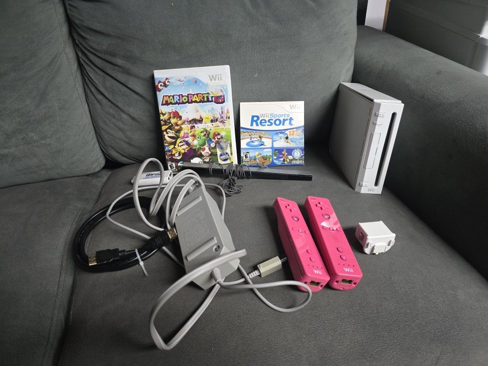 Complete Nintendo Wi HDMI Bundle - Mario party and Wii sports resort tested working