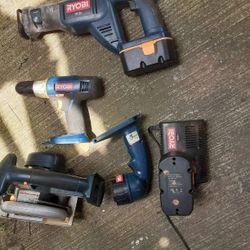 Ryobi Tool Set Two Batteries One Charger