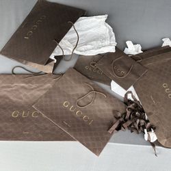 Gucci Versace LV Fendi Shopping Bags And Box And Tissue - $100