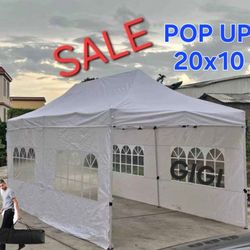 10x20 Pop up Canopy Tent, Protable Canopy Tent with Sidewalls Waterproof Commercial Pop up Tent for Parties, Wedding, Camping, Courtyard with Carry