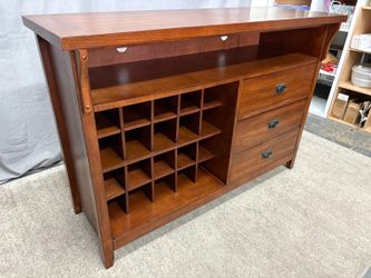 Mission Style 16-Bottle Bar Sideboard