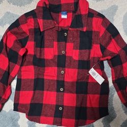 Long-Sleeve Red Plaid Flannel Pocket Shirt for Toddler