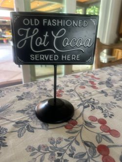 Hot cocoa metal sign