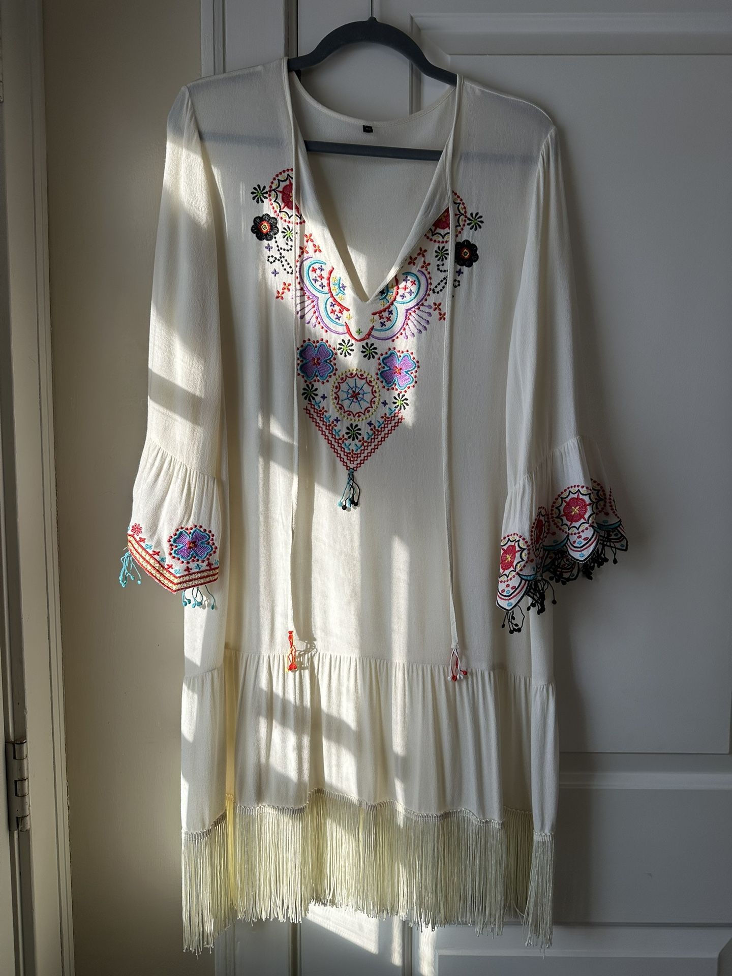 Embroidered Shirt Dress