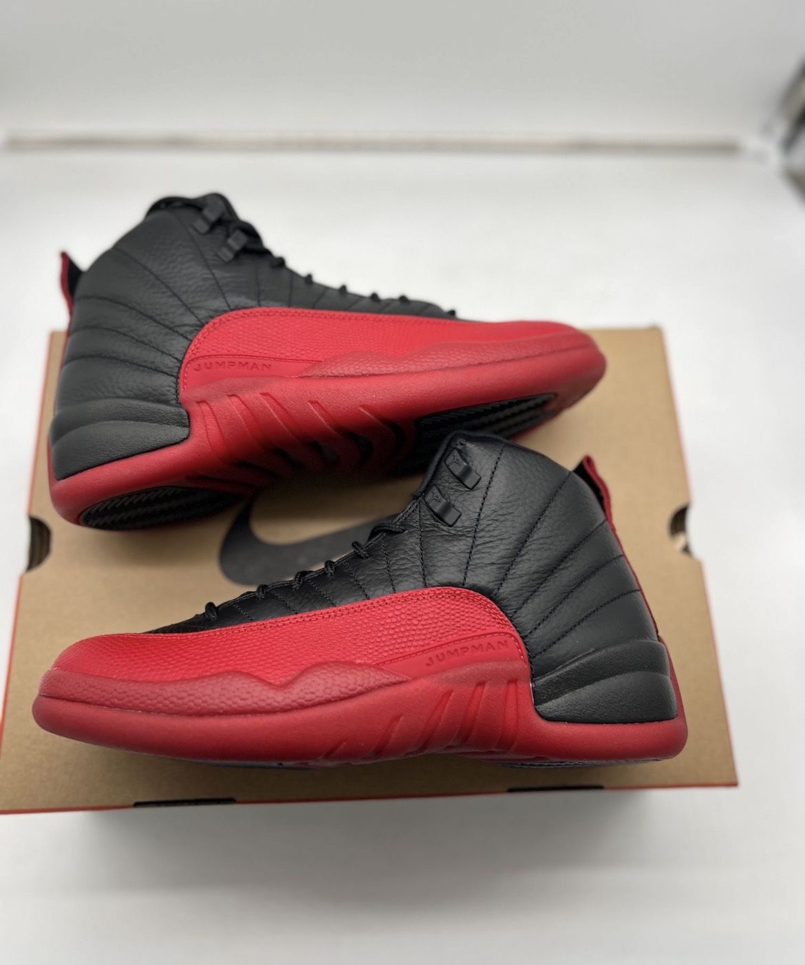 Size 8 9 9.5 12 13 Jordan 12 Flu Game Bred Black Red New XII AJ Nike