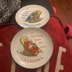Vintage Grandpa/Grandma  Plates