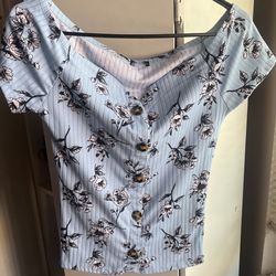 Baby Blue Flower Top