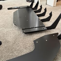 Dodge charger scat pack three-piece diffuser, aluminum with blue reflective strip