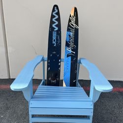 Adirondack Chair With Vintage Jobe Water Skis