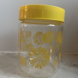 Vintage Corning Sunflower Glass Jar / Canister