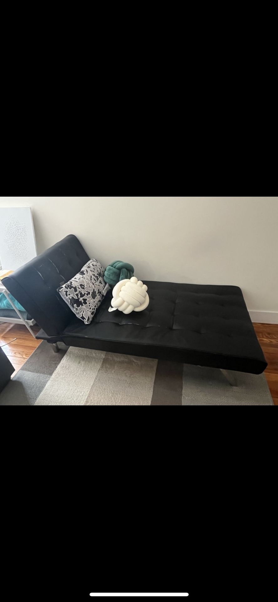 Faux Leather Chaise Lounge Chair