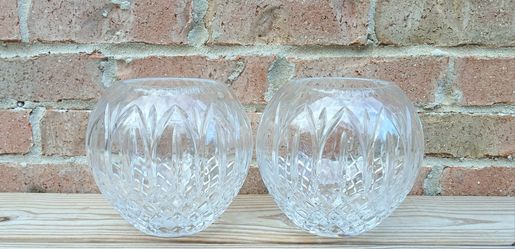 Vintage Crystal Cut Rose Bowls