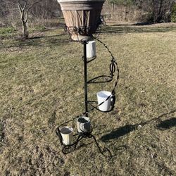 Vintage Balcony Wrought Iron Spiral Plant Stand