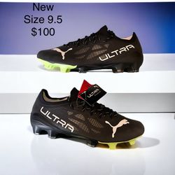 Puma Ultra 1.4 FG/AG Black-White Cleats Shoes Boots 9.5 US