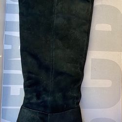 BCBG Suede Over-the-Knee Ruffle Boots