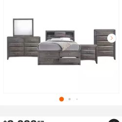 Madison 5-Piece Gray King Storage Bedroom Set