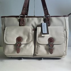MERONA WORK TOTE Women’s Purse Tan/Brown NEW