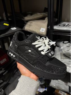 Black Sparkly LV Trainers – Men’s Size 9.5 / 10 ✨👟