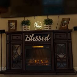 Beautiful TV Stand With Electric Fireplace 