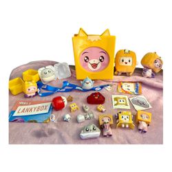 LankyBox Toy Lot includes - figures, stickers and more