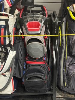 Sun Mountain C-130 Golf Cart Bag in the Black/Steel/Red