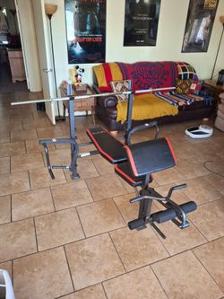 CAP Weight Bench with Barbell Rack (Workout Bench)