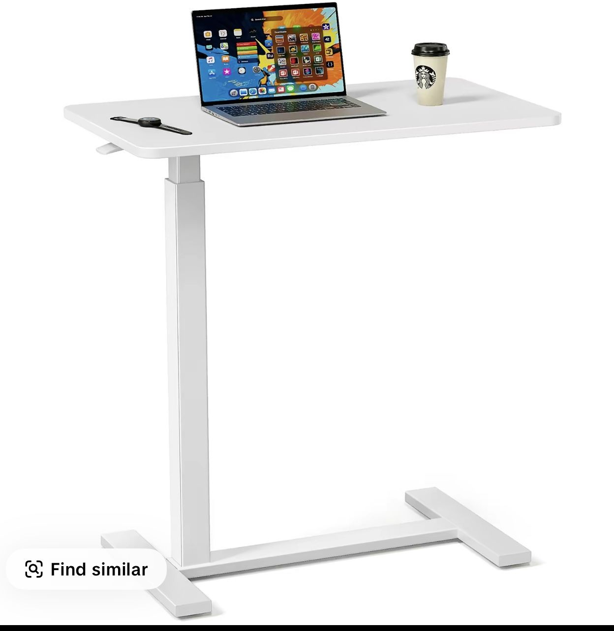 Adjustable Sit-Stand Rolling Desk / Laptop Table (White)