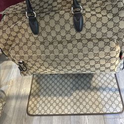 Authentic Gucci Beige Supreme GG Large Duffle Bag