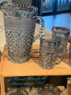 Vintage glass beverage set