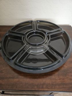 18" Lazy Susan With 6 divisions, swivals, like new, heavy plastic $10.00