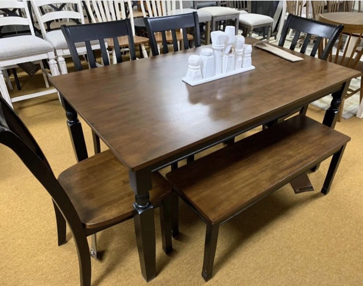 Owingsville Black/Brown Dining Room Set - Main Image