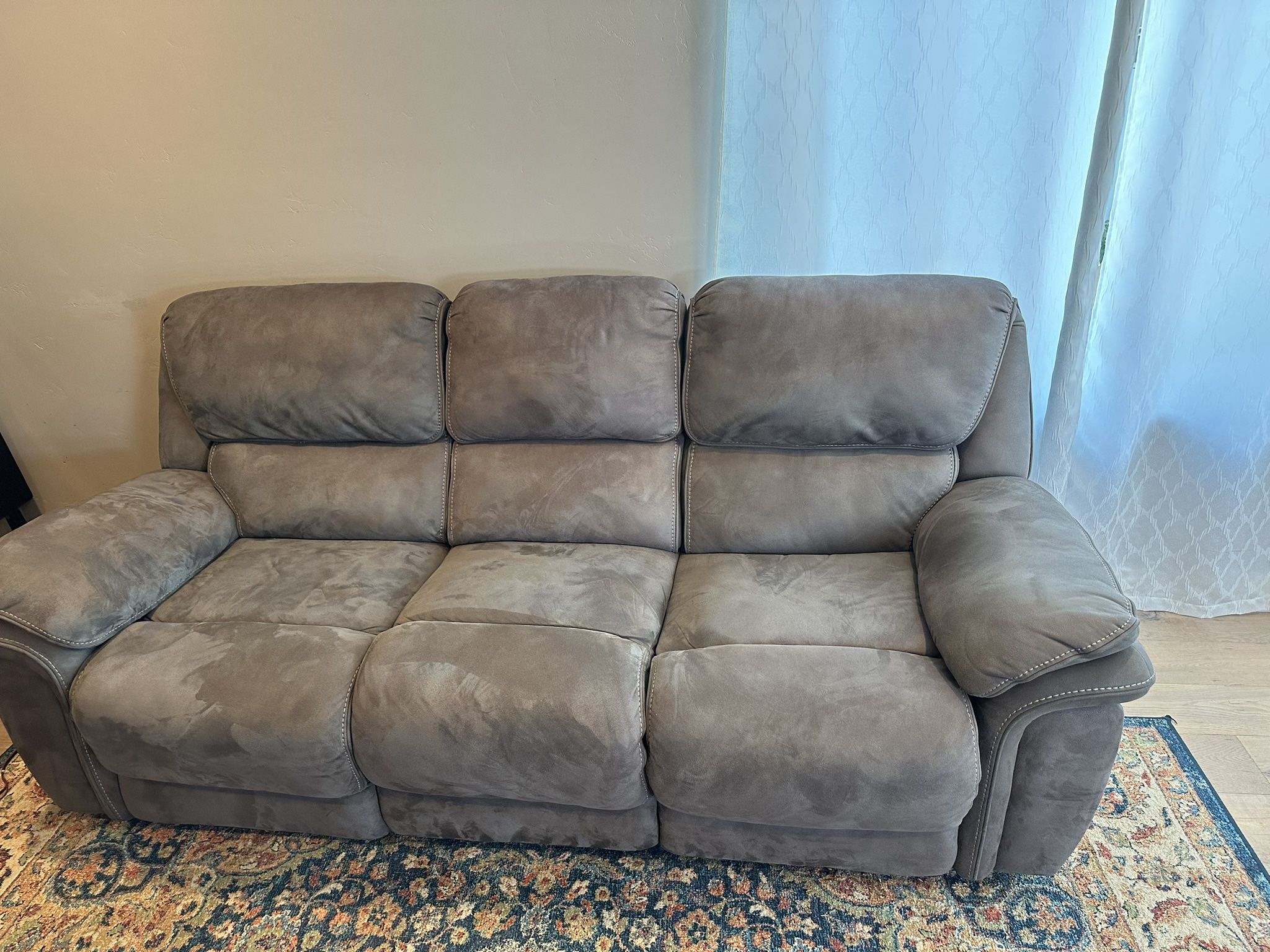 Living Spaces Sofa With USB And Powered Recliner