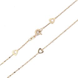  18kt Yellow Gold 15" Heart Chain  