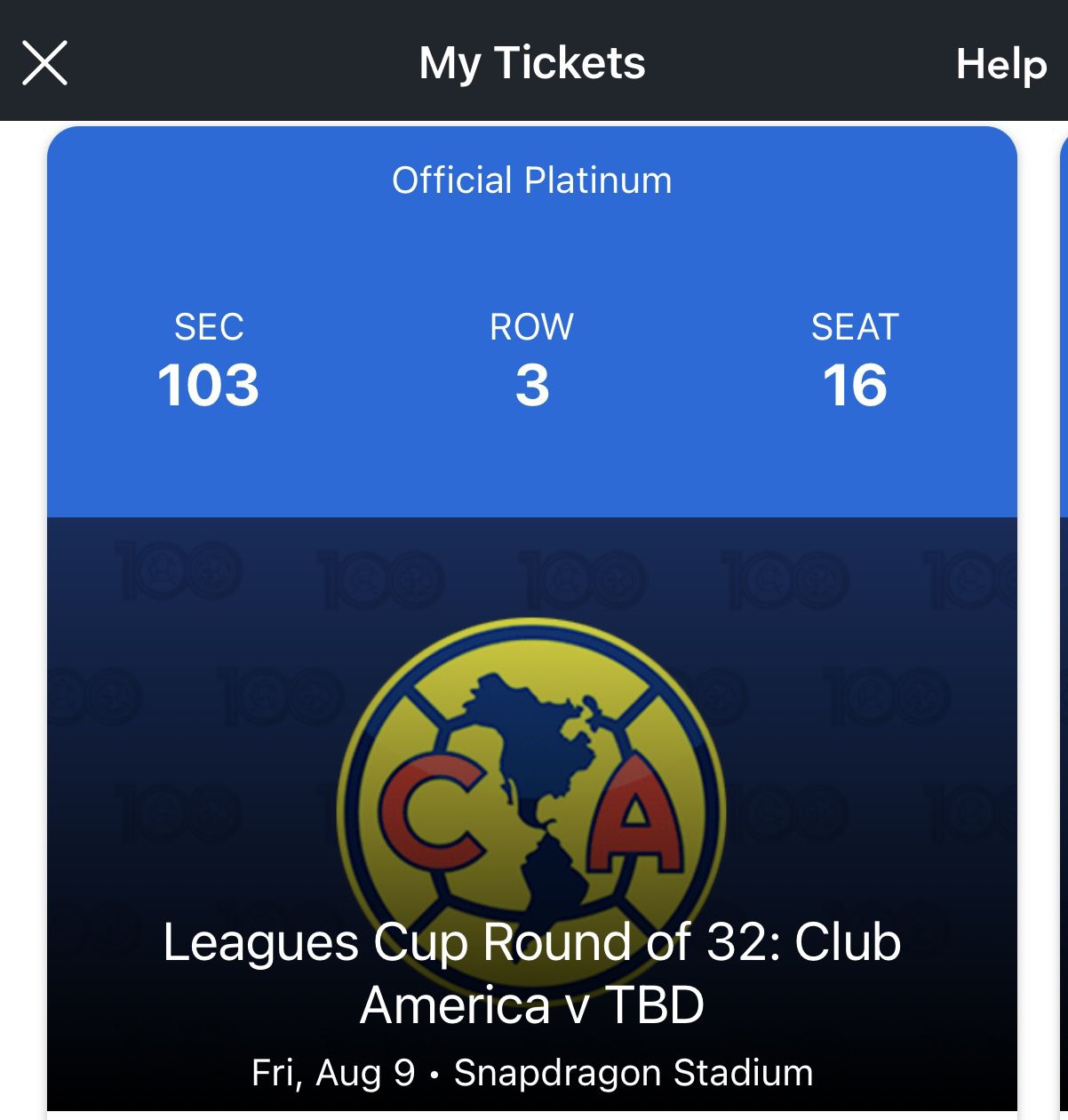 LEAGUES CUP TICKET AMERICA