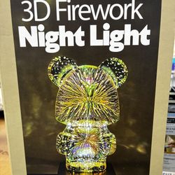 3D Firework Bear Night Light