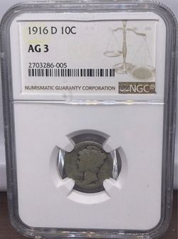 1916-D Mercury Dime NGC AG3