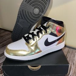 GS Jordan 1 Mid ‘Metallic Gold’