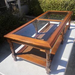 50”x21”x15” Wooden/Glass Coffee Table - Compare @$200