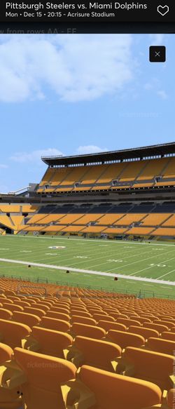 Pittsburgh Steelers Tickets - 12/15/25 vs. Miami Dolphins - 4 Tickets - Section 139