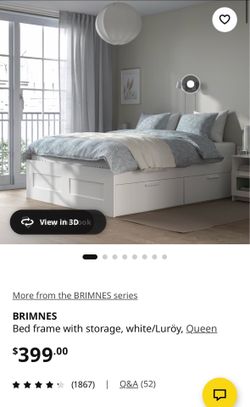 QUEEN IKEA Bed Frame with drawers