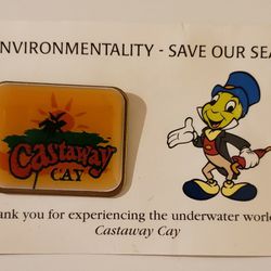 Disney Castaway Cay Pins from Inaugural Cruise on Wonder Ship Collectible